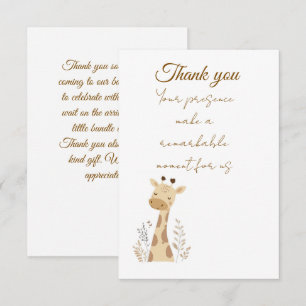 Baby shower thank you card
