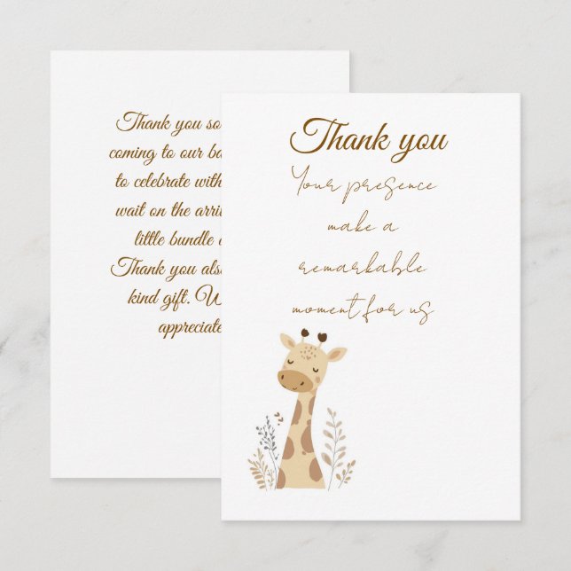 Baby shower  thank you card (Front/Back)
