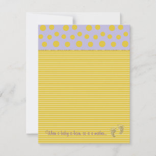 Baby Shower Thank You Card, "Baby Footprints" Card
