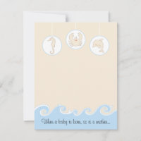 Baby Shower Thank You Card, Blue/Cream Mobile