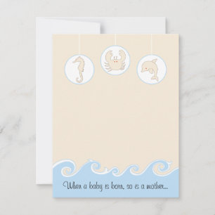 Baby Shower Thank You Card, Blue/Cream Mobile Card