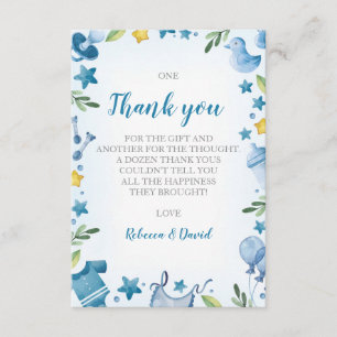 Baby Shower thank you card Boy Hippo