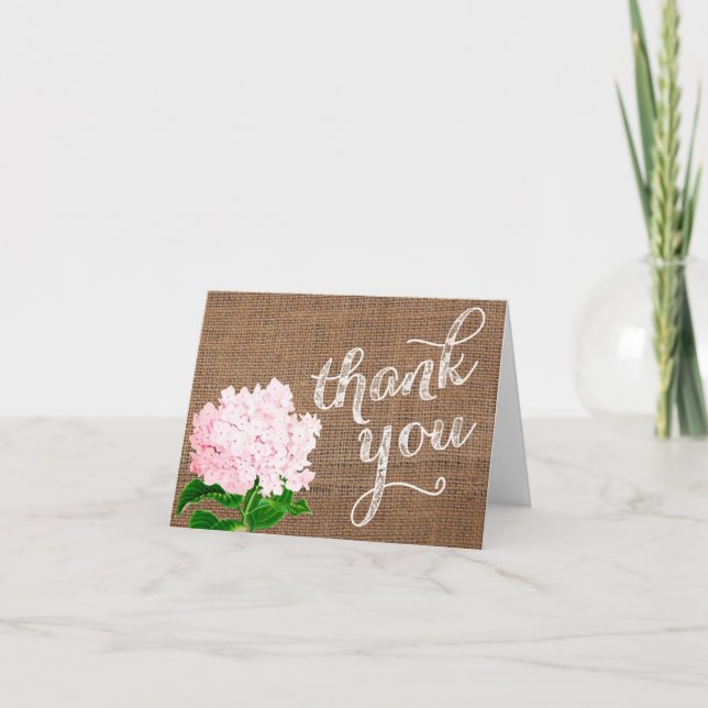 baby shower thank you card, burlap thank you card (Front)