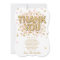 Baby Shower Thank You Card Confetti Gold pink girl