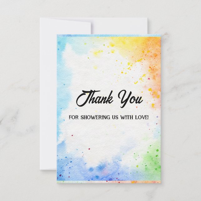 Baby shower thank you card for Baby Boy (Front)