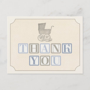 baby shower thank you card, thank you postcard