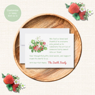 Baby Shower Thank You Cards Strawberry Theme