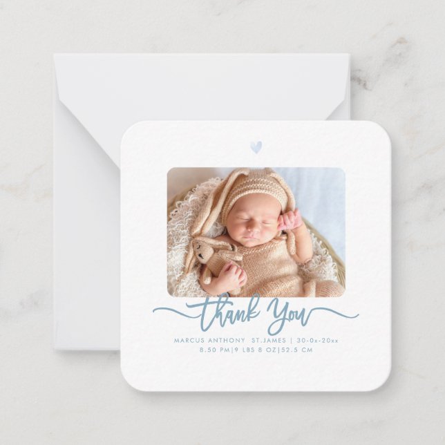 Baby Shower Thank You DIY Colour Script Note Card (Front)