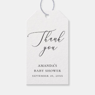 Baby Shower Thank You   Elegant Minimalist Script Gift Tags