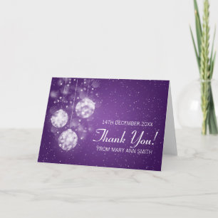 Baby Shower Thank you Festive Baubles Purple