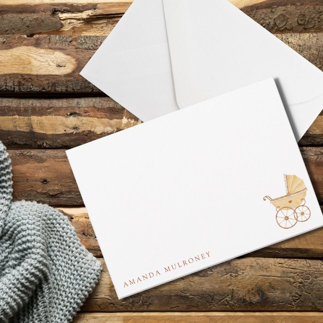 Baby Shower Thank You Flat Note Card (Creator Uploaded)