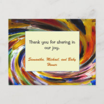 Baby Shower Thank You Gender Neutral Colourful
