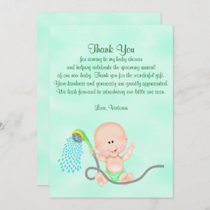 Baby Shower Thank You Gender Neutral Green Invitation