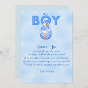 Baby Shower Thank You It's a Boy Baby Boy Invitation