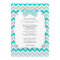 Baby shower thank you notes with poem turquoise