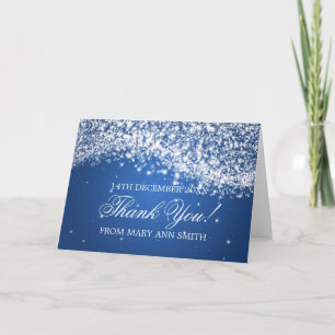 Baby Shower Thank you Sparkling Wave Blue Card