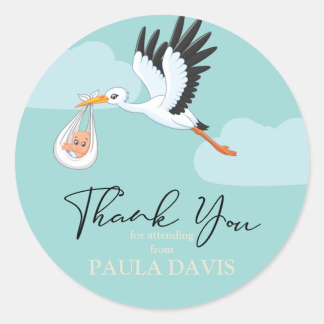 Baby shower thank you Sticker (Front)
