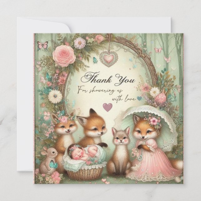 Baby Shower Thank You Stickers Invitation (Front)