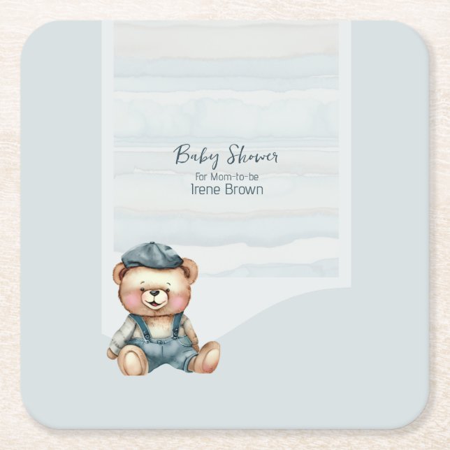 Baby Shower Theme Paper Coaster (Front)