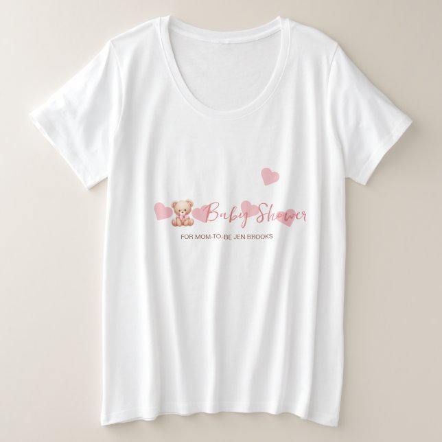 Baby Shower Theme Personalised Plus Size T-Shirt (Design Front)
