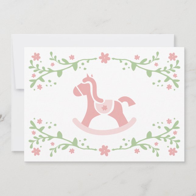 Baby Shower Themed Table Card / Rocking Horse (Front)