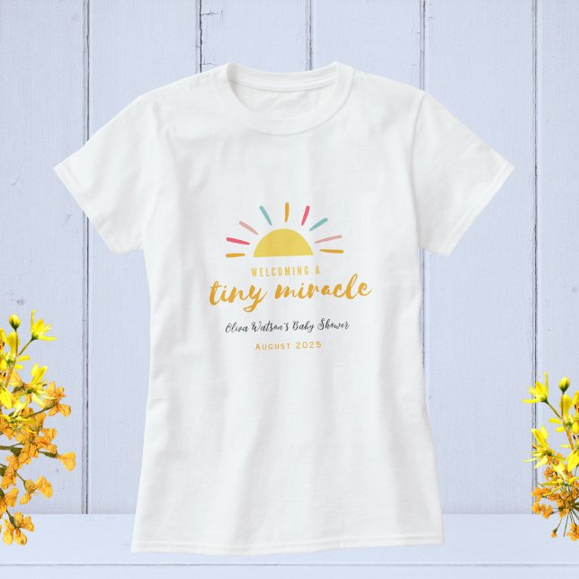 Baby Shower, Tiny Miracle Sunshine personalised T-Shirt (Creator Uploaded)