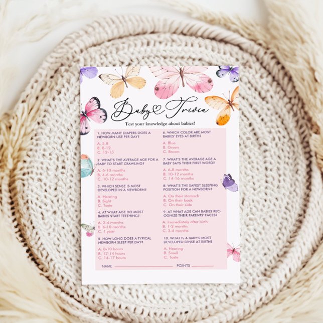 Baby Shower Trivia Game  (Creator Uploaded)