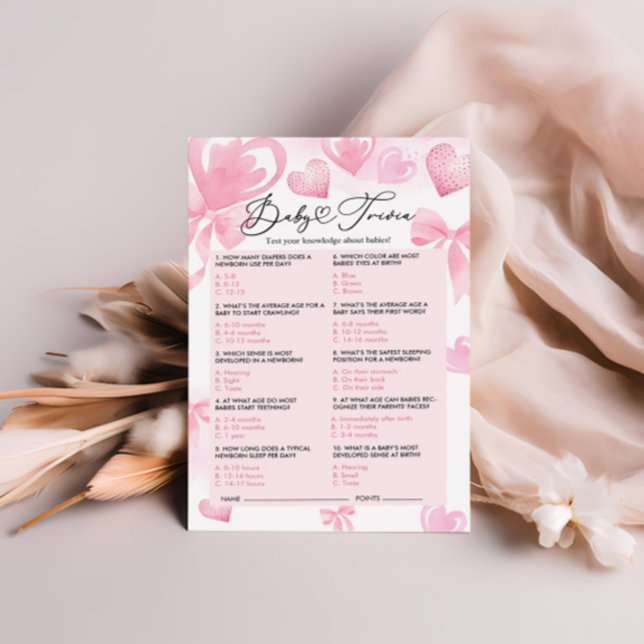 Baby Shower Trivia Game Valentines Game (Creator Uploaded)
