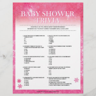 Baby Shower Trivia [Snowy Pink] Custom Letterhead