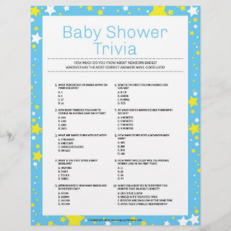 Baby Shower Trivia [Starry Night Blue] Custom Letterhead