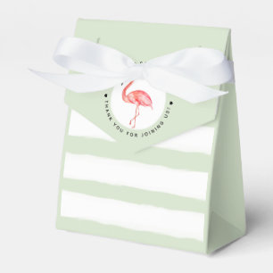 Baby Shower Tropical Watercolor Flamingo Thank You Favour Box