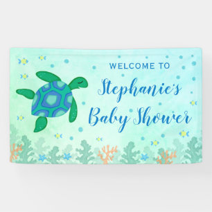 Baby Shower Turtle Under The Sea Welcome Banner