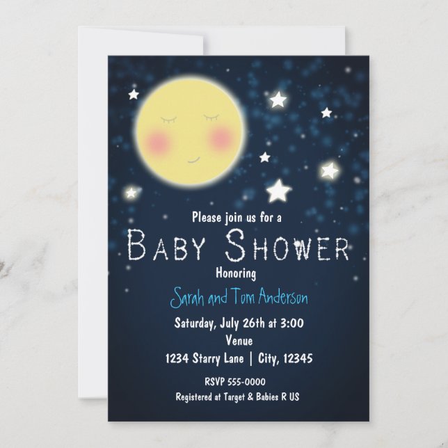 BABY SHOWER Twinkle Little Star Sparkle Invitation (Front)