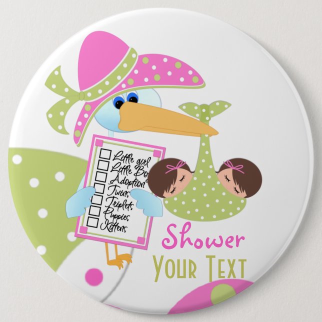 Baby Shower Twins Button (Front)