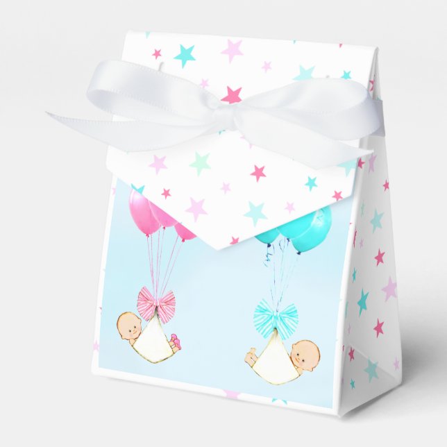 Baby Shower Twins Favour Box (Front Side)