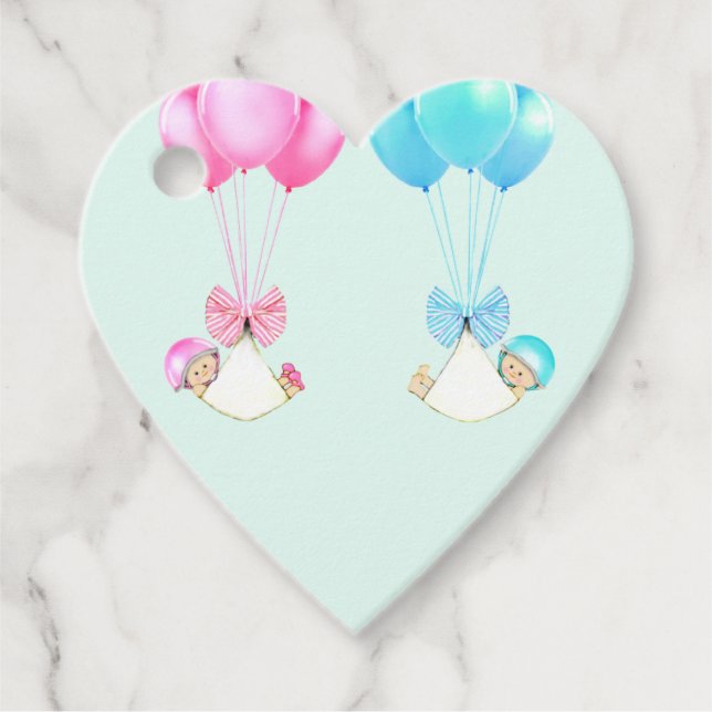 Baby Shower Twins Favour Tags (Front)