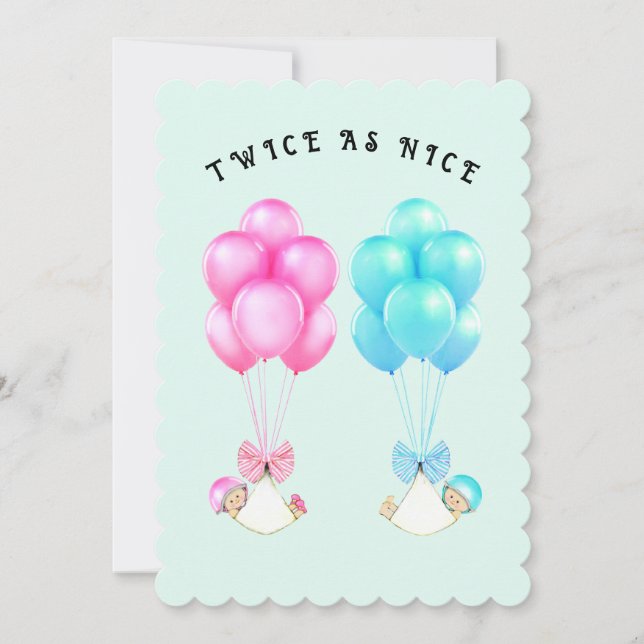Baby Shower Twins Invitation (Front)