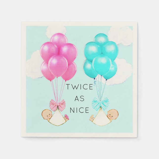 Baby Shower Twins Napkin (Front)