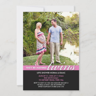 Baby Shower Twins Photo Invitation