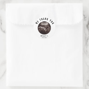 Baby Shower Ultrasound Thank You Classic Round Sticker