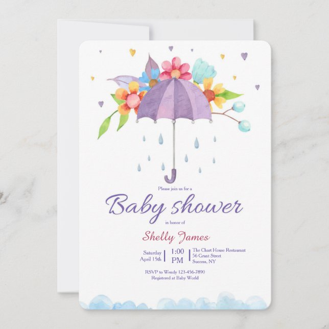 Baby Shower Umbrella Invitation (Front)