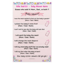 Baby shower unicorn party game