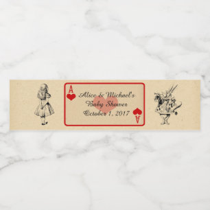 Baby Shower Water Bottle Label, Alice Wonderland Water Bottle Label