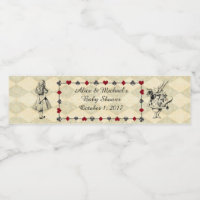 Baby Shower Water Bottle Label, Alice Wonderland