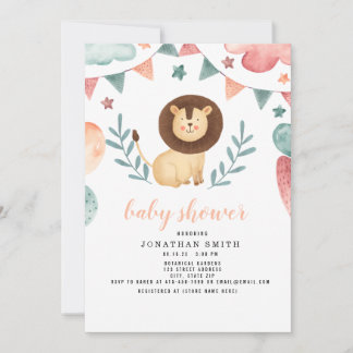 Baby Shower , Watercolor animal Save The Date