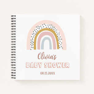 Baby Shower Watercolor Boho Rainbow and Sunshine Notebook