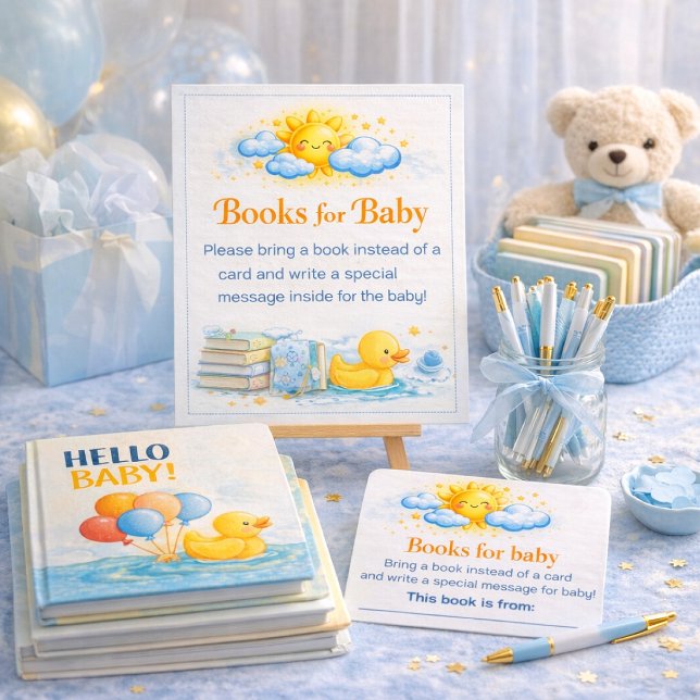 Baby Shower Watercolor Clouds Insert Cards (Creator Uploaded)