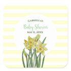 Baby Shower Watercolor Daffodils White Stripes