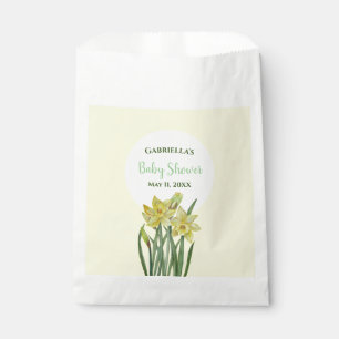Baby Shower Watercolor Daffodils Yellow Background Favour Bags