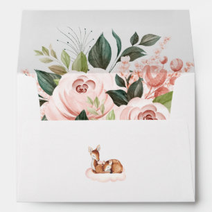 Baby Shower Watercolor Floral Botanical Envelope